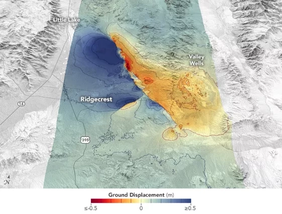 Ground Displacement caused by earthquakes